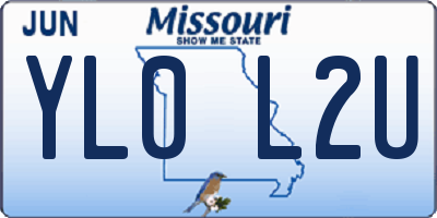 MO license plate YL0L2U