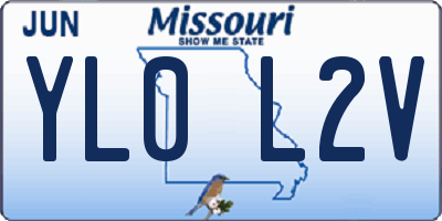 MO license plate YL0L2V