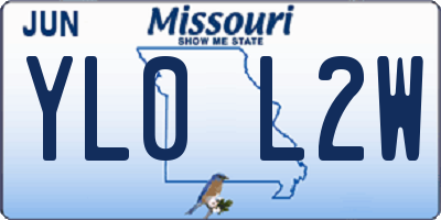 MO license plate YL0L2W