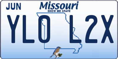 MO license plate YL0L2X