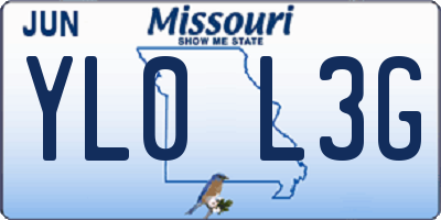 MO license plate YL0L3G
