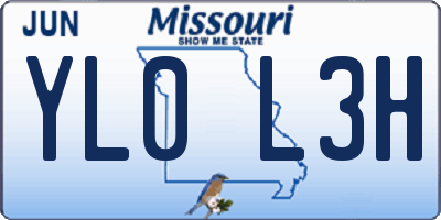 MO license plate YL0L3H