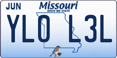MO license plate YL0L3L