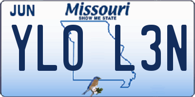 MO license plate YL0L3N