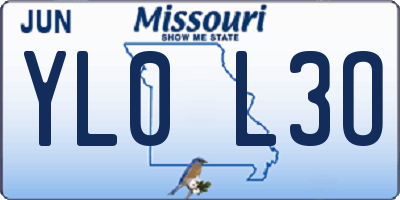MO license plate YL0L3O