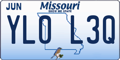 MO license plate YL0L3Q