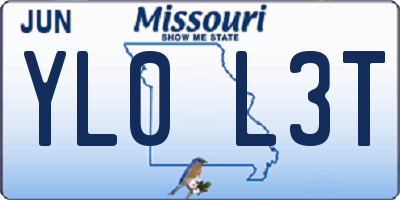 MO license plate YL0L3T