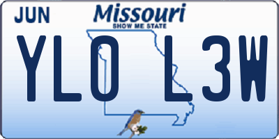 MO license plate YL0L3W