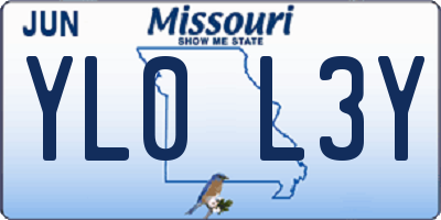 MO license plate YL0L3Y