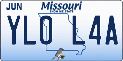 MO license plate YL0L4A
