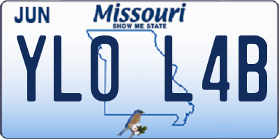 MO license plate YL0L4B
