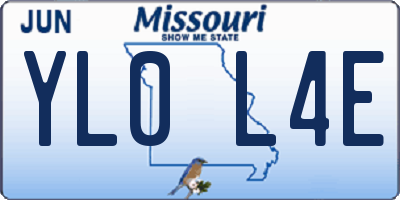 MO license plate YL0L4E