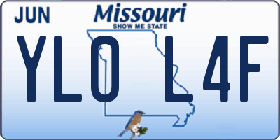 MO license plate YL0L4F