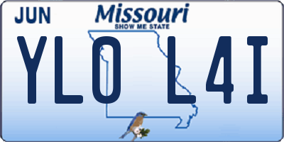 MO license plate YL0L4I