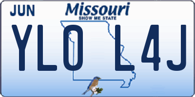 MO license plate YL0L4J