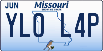 MO license plate YL0L4P