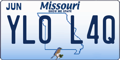 MO license plate YL0L4Q