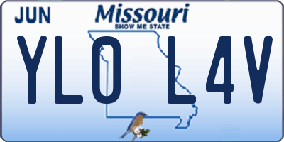 MO license plate YL0L4V