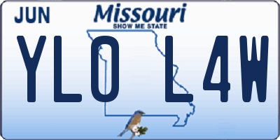 MO license plate YL0L4W