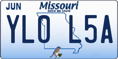 MO license plate YL0L5A