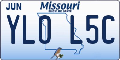 MO license plate YL0L5C