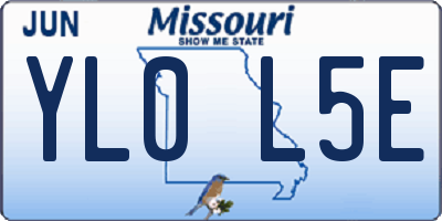 MO license plate YL0L5E