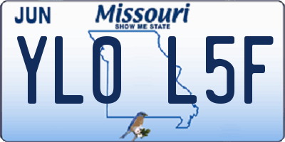 MO license plate YL0L5F