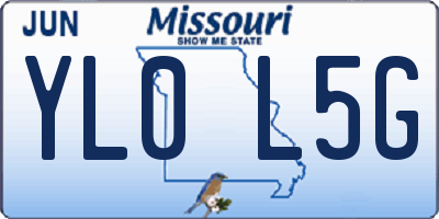 MO license plate YL0L5G