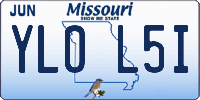 MO license plate YL0L5I