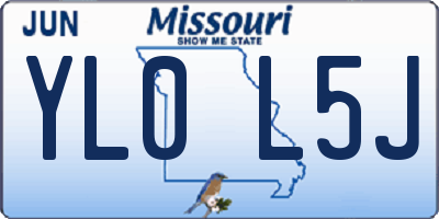 MO license plate YL0L5J