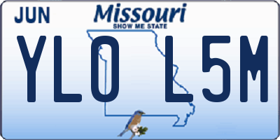 MO license plate YL0L5M