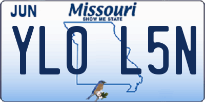 MO license plate YL0L5N