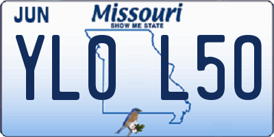 MO license plate YL0L5O