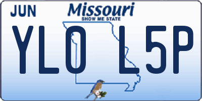MO license plate YL0L5P