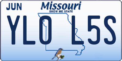MO license plate YL0L5S