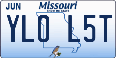 MO license plate YL0L5T