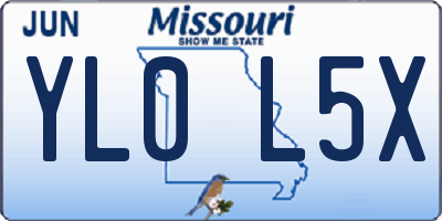 MO license plate YL0L5X