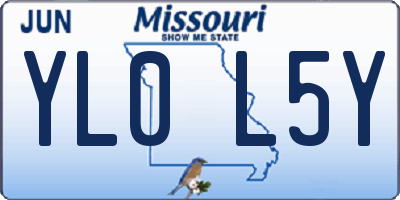 MO license plate YL0L5Y
