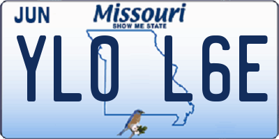 MO license plate YL0L6E