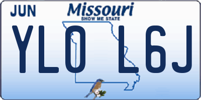 MO license plate YL0L6J