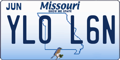MO license plate YL0L6N
