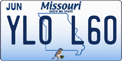 MO license plate YL0L6O
