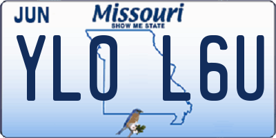 MO license plate YL0L6U