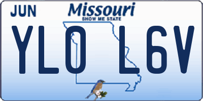 MO license plate YL0L6V