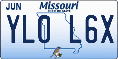 MO license plate YL0L6X
