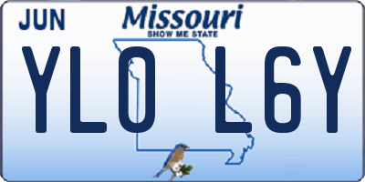 MO license plate YL0L6Y