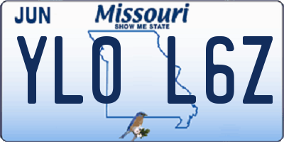 MO license plate YL0L6Z