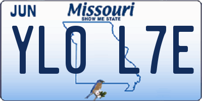 MO license plate YL0L7E