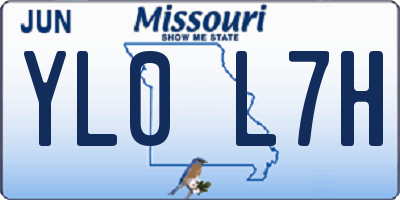 MO license plate YL0L7H