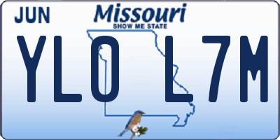 MO license plate YL0L7M